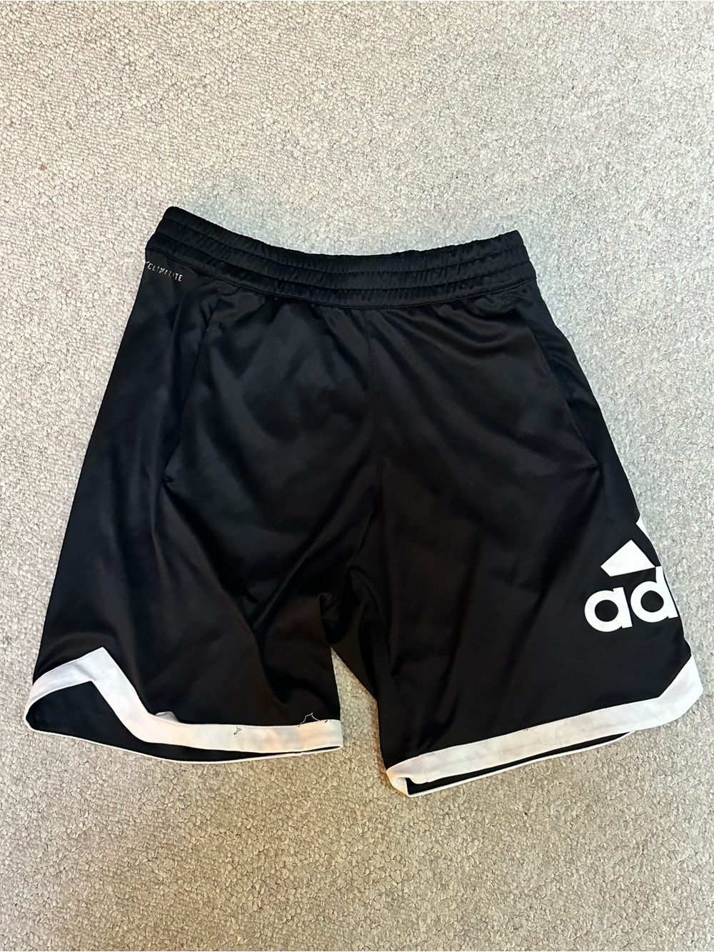 adidas Men’s Black Athletic Shorts with White Accents